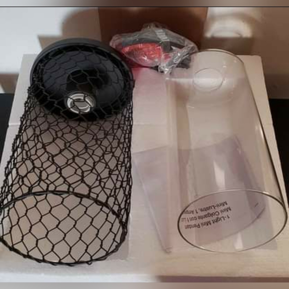 Wire Cylinder Cage Mini Ceiling Pendant Light Fixture Adjustable Drop Up To 55"